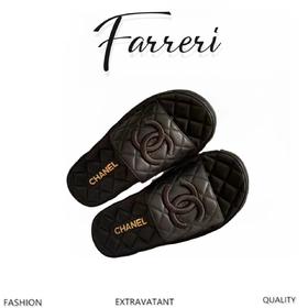 香奶奶春新款厚底羊皮拖鞋