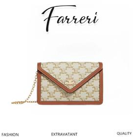 maillon triome标志印花羊皮革链条钱包