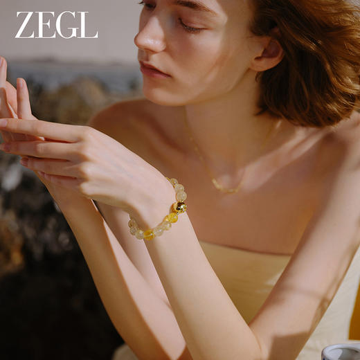 ZEGL设计师小彩石紫水晶手串绿幽灵手链女款串珠珠子情绪稳定手饰 商品图1