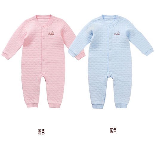 棉果果秋冬季男童女童内衣空气层对开哈衣连体衣连身衣哈衣M401722617628 商品图0