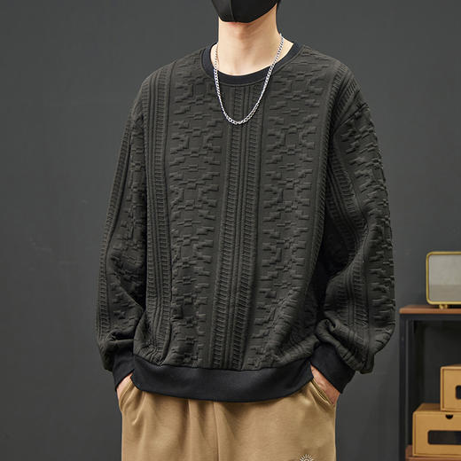 【新款DYY】大依优型大码圆领卫衣男宽松休闲上衣胖子加肥加大男士潮流 商品图3