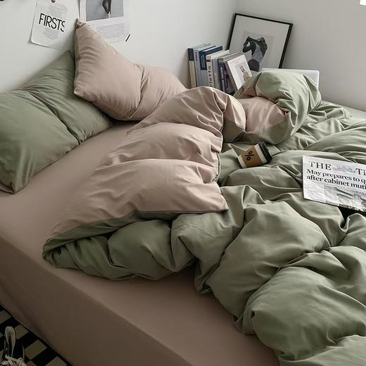 【裸睡级】2024直发良品日式小清新床上水洗棉四件套床单被套床品格子三件套四件套 商品图0