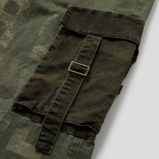 GOODBAI 916 slogan印花迷彩拼接直筒休闲裤 商品图4