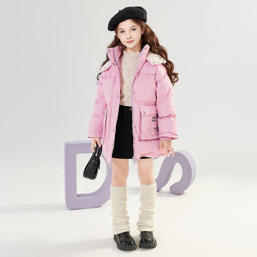 笛莎女童羽绒服2024冬季新款宝宝连帽羽绒服 商品图2