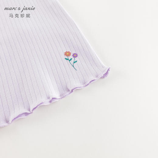 [科技发热]马克珍妮女童半高领条纹打底衫儿童T恤秋冬新款241555 商品图4