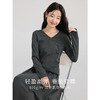 【专属特价】熙世界早秋套装新款通勤知性休闲灰色针织V领上衣半身裙两件套 商品缩略图1