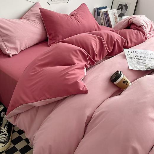 【裸睡级】2024直发良品日式小清新床上水洗棉四件套床单被套床品格子三件套四件套 商品图4