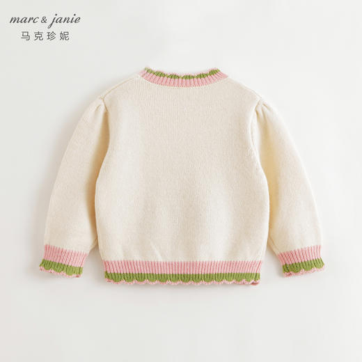 马克珍妮女童小兔子提花保暖毛衣儿童针织衫2024年冬装新款241067 商品图1