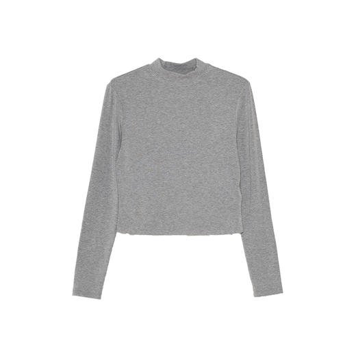 Heydress半高领长袖T恤女秋季纯色打底衫百搭修身叠穿内搭上衣 商品图4