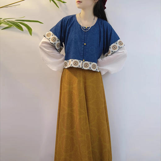 裁缝学苑AQ350唐制半臂悬垂领八破裙纸样女装汉服唐风三件套制版 商品图1