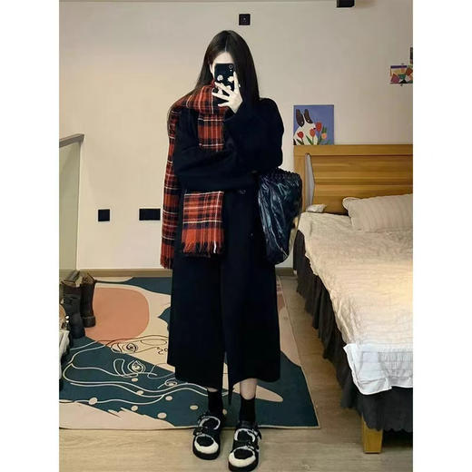 【毛呢大衣女中长款】春秋新款 赫本风气质小个子宽松韩系呢子外套  商品图2