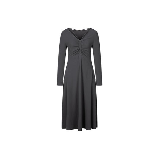 HeyDress法式针织连衣裙女秋季优雅芭蕾舞风V领系带收腰长袖裙子 商品图4