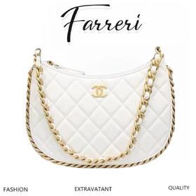 香奶奶 B 手工坊  hobo双链条腋下包大号 白色