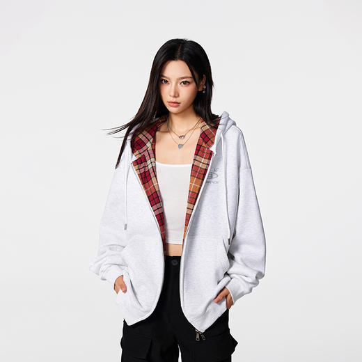 【Achock官方店】logo刺绣美式连帽卫衣男女潮牌高街重磅拉链开衫 商品图0