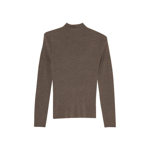 Heydress半高领羊毛针织衫女秋季无缝一体打底衫修身显瘦内搭上衣 商品图4