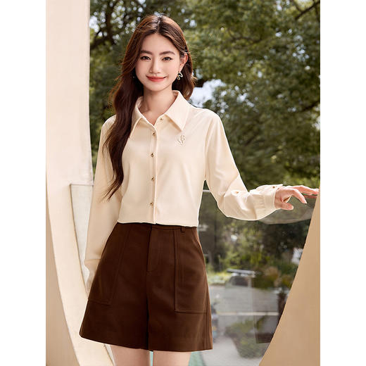 【年终特卖】熙世界复古休闲灯芯绒衬衫女秋冬2025年新款磨毛加厚长袖衬衣上衣 商品图2
