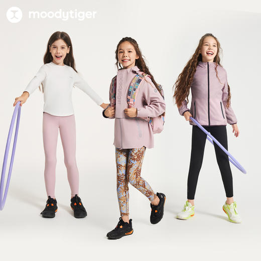 moodytiger24秋新女童吸湿排汗瑜伽跑步户外紧身运动裤【H】 商品图4