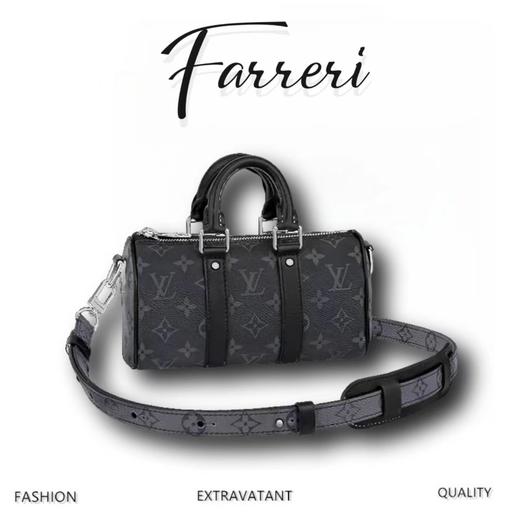 驴家M45947 经典黑老花酷炫驴家Keepall21单肩斜挂包！ 商品图0