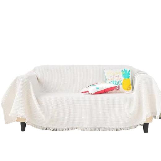 北欧风 白色沙发巾多用途棉线毯全盖沙发套罩三人防滑沙发垫盖布 商品图4