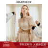 MAXRIENY重工蕾丝长裙女秋季长袖提花连衣裙宫廷浮雕裙气质优雅(货号:MC8332380081DR1) 商品缩略图0
