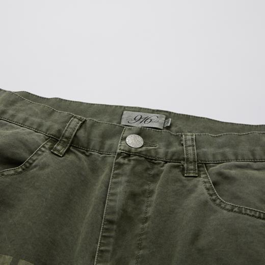 GOODBAI 916 slogan印花迷彩拼接直筒休闲裤 商品图3