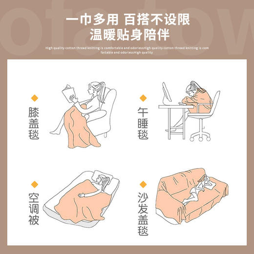 一巾多用 沙发垫+午睡毯+膝盖毯+空调被 blanket沙发垫 四季通用防滑盖巾 简约整张沙发巾 全盖套罩盖毯盖布 商品图4