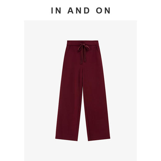 IN AND ON 慕斯 柔润针织松紧腰阔腿裤 商品图2