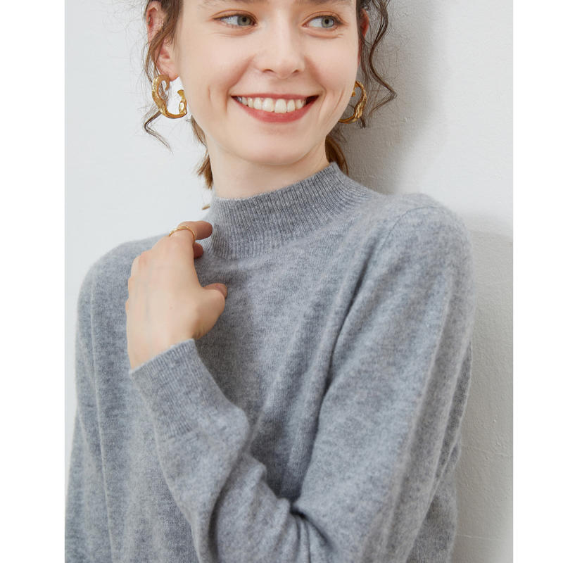 BANHUI板绘-XK101半高领羊毛衫 | 柔软舒适 吸湿透气  滑糯顺垂 简约时尚