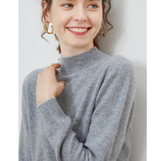 BANHUI板绘-XK101半高领羊毛衫 | 柔软舒适 吸湿透气  滑糯顺垂 简约时尚 商品图0