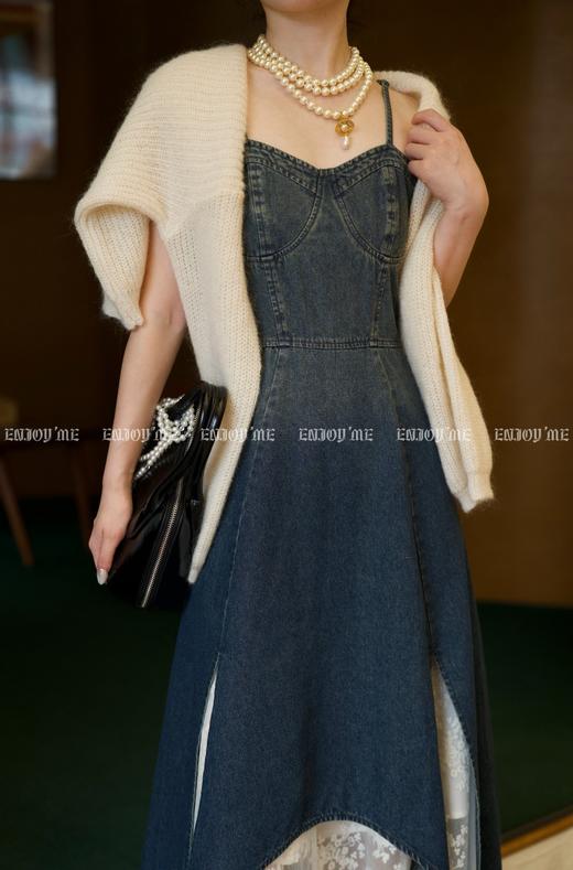 【门店同款】ENJOY秋季时光回廊下摆不规则拼蕾丝吊带裙 159211395 商品图4