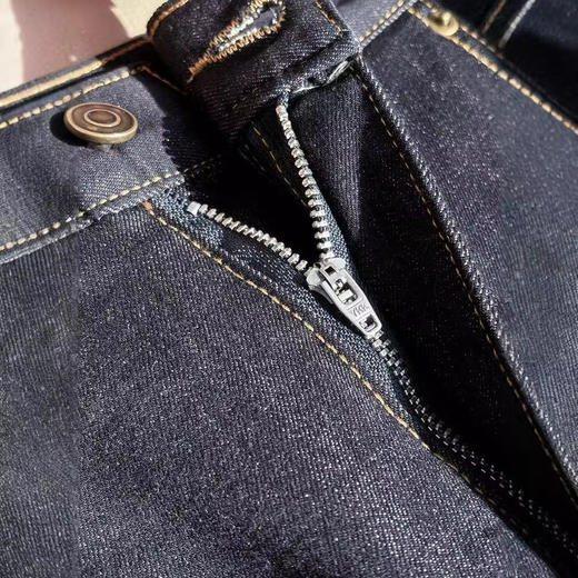 禾家活性染直筒阔腿裤2024秋季新品高腰显瘦高棉微弹牛仔裤C44108 商品图2