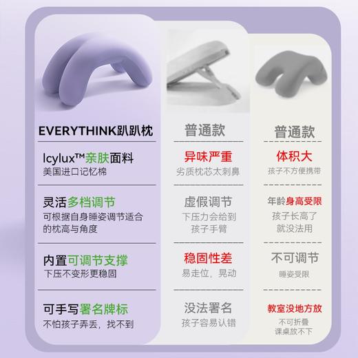 【趴着睡也舒服💤EveryThink脑洞氛子】⁭打工人/学生午睡枕🌟专为午休研制的趴趴枕Y2s  面料亲肤柔软，内置可调节支撑，可多档调节～  再也不担心趴在桌子上午睡影响腰椎颈椎！⁣ 商品图8