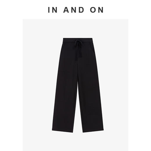 IN AND ON 慕斯 柔润针织松紧腰阔腿裤 商品图3