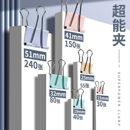 「9.9到手40个！数套可选」真彩莫兰迪燕尾夹高颜值长尾夹手账文件居家日用小夹子订书金属铁票夹凤尾 商品图1