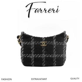 香奶奶 秋冬毛呢腋下嬉皮包，复古又可爱!