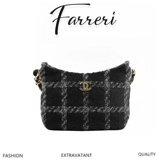 香奶奶 秋冬毛呢腋下嬉皮包，复古又可爱! 商品图0