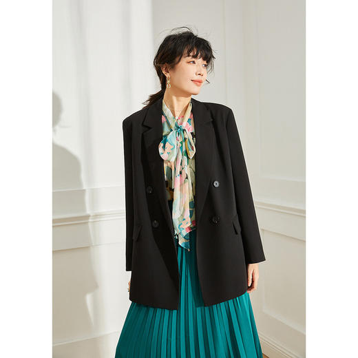 小西装女24秋新款宽肩韩版日常休闲显瘦通勤西服外套上衣女12818 商品图3