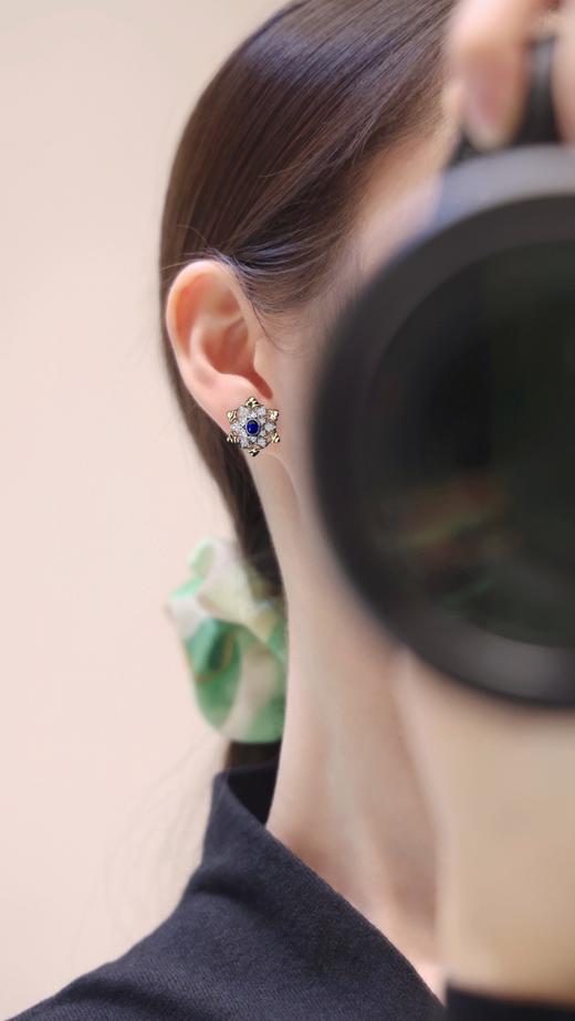 蓝宝石耳钉 1.00克拉 商品图3