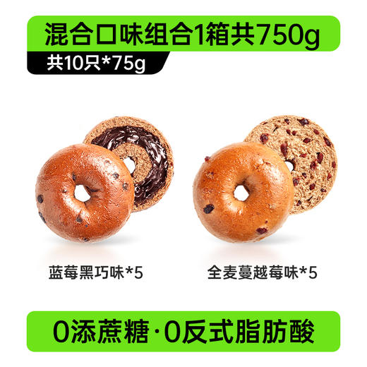 【越嚼越香的夹心软贝果！】碧翠园全麦贝果低脂早餐面包 整箱代餐饱腹粗粮食品 巧克力夹心欧包-QQ 商品图12