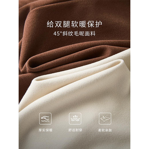 【年终特卖】熙世界毛呢裤子女秋冬2025新款松紧腰宽松直筒裤九分休闲烟管裤 商品图3