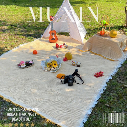 ins风户外野餐垫 公园地垫 春游草坪野餐桌布 露营郊游便携野炊地垫 国庆出游必备 商品图0