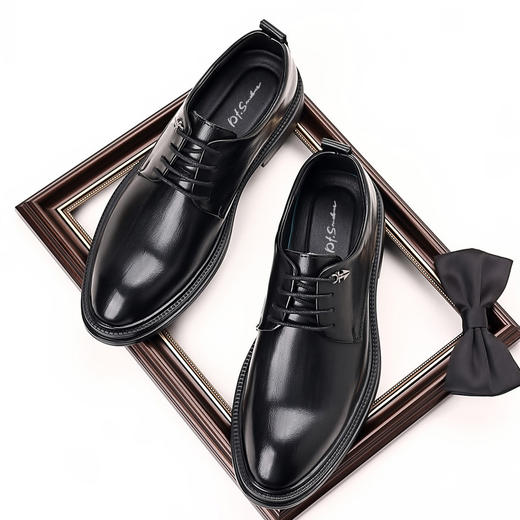 圣得西男士皮鞋秋款正装商务日常通勤中青年圆头系带皮鞋2452963013 商品图1