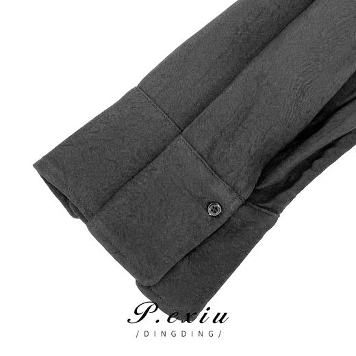 PanYiXiu/潘依绣100%人丝设计感显瘦不规则V领暗纹衬衫 A1223 商品图2