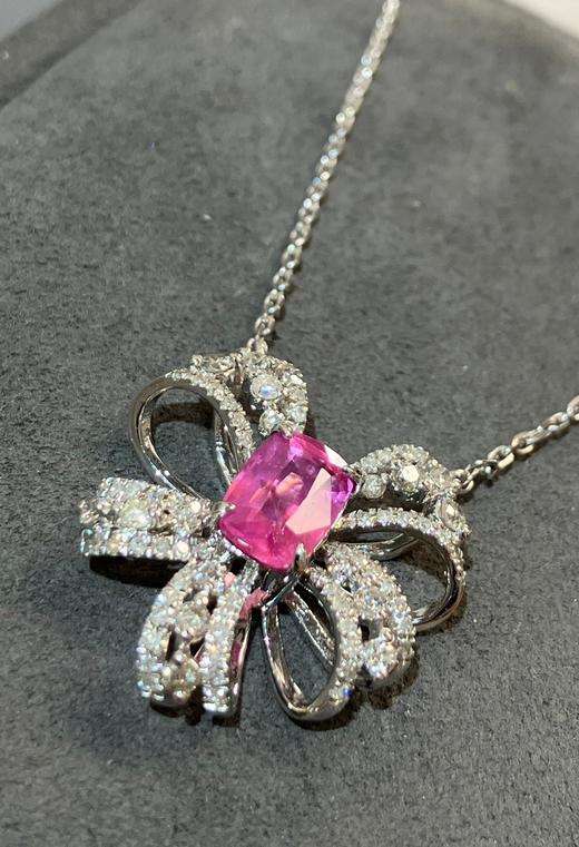 无烧帕帕拉恰精美锁骨链 1.76克拉 商品图5