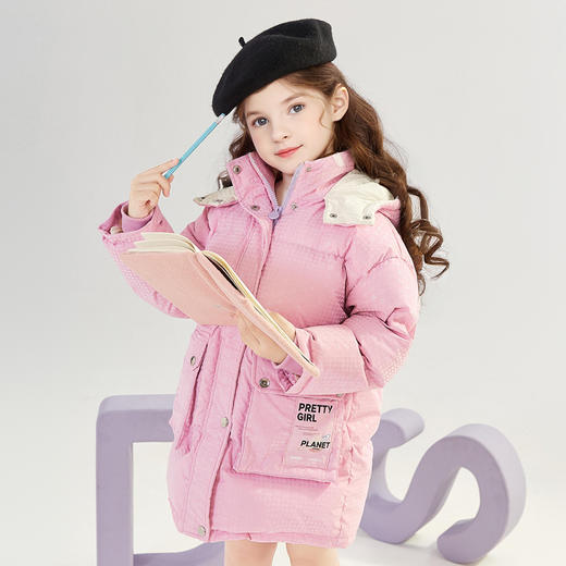 笛莎女童羽绒服2024冬季新款宝宝连帽羽绒服 商品图4
