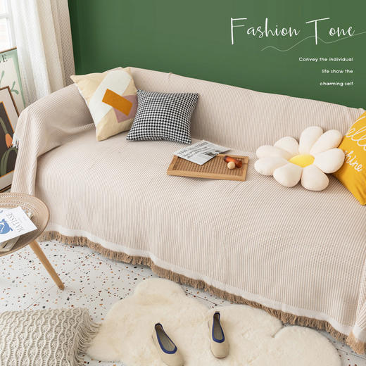 ins风万能沙发巾沙发毯盖巾棉纱沙发盖布全包全盖沙发套罩blanket 商品图2