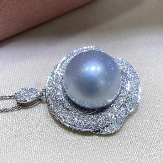 钻石澳洲白珠吊坠 14-15mm 商品图1