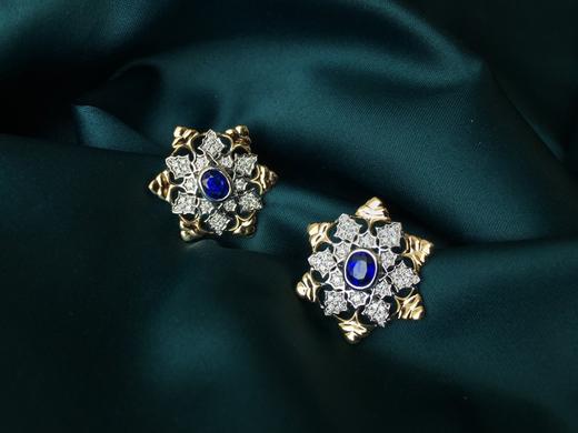 蓝宝石耳钉 1.00克拉 商品图1