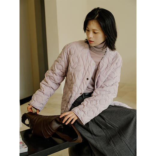 HeyDress轻薄绗线羽绒服女秋冬圆领保暖内搭90鸭绒短外套叠穿上衣 商品图2
