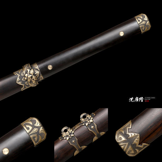 虎啸唐刀 唐横刀剑 龙泉沈广隆宝剑 传统刀剑  手工刀剑 花纹钢 未开刃 商品图3
